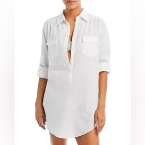 Aqua Swim Utility Shirt Cover Up dress white - S